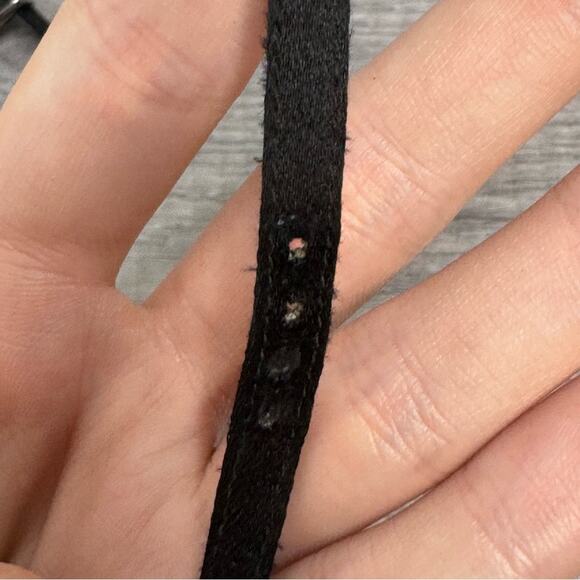 MANOLO BLAHNIK Black Satin Slingback Crystal Sandals Heels Size 38 1/2 - Picture 11 of 13